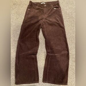 Brown PacSun Baggy Corduroy Pants